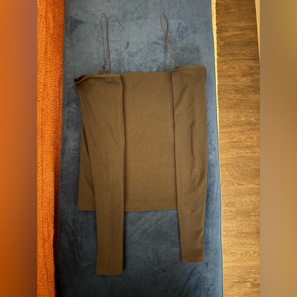 Joah Brown Off-the-Shoulder Long Sleeve Top – Sueded Onyx – S/M - Picture 5 of 6